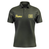 Custom Olive Light Yellow Short-Sleeve Polo Shirt