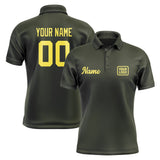Custom Olive Light Yellow Short-Sleeve Polo Shirt