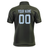 Custom Olive Light Blue Short-Sleeve Polo Shirt