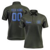 Custom Olive Sky Blue Short-Sleeve Polo Shirt