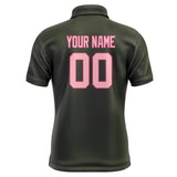 Custom Olive Light Pink Short-Sleeve Polo Shirt