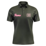 Custom Olive Light Pink Short-Sleeve Polo Shirt