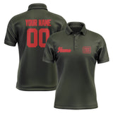 Custom Olive Red Short-Sleeve Polo Shirt
