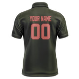 Custom Olive Copper Rose Short-Sleeve Polo Shirt