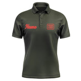 Custom Olive Orange Red Short-Sleeve Polo Shirt