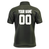 Custom Olive White Short-Sleeve Polo Shirt