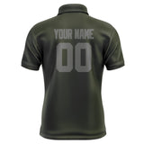 Custom Olive Dark Grey Short-Sleeve Polo Shirt