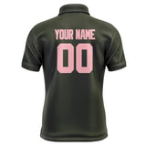 Custom Olive Light Pink Short-Sleeve Polo Shirt