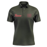 Custom Olive Crimson Red Short-Sleeve Polo Shirt