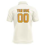 Custom Cream Yellow Short-Sleeve Polo Shirt