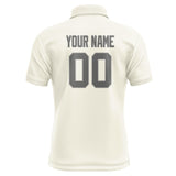 Custom Cream Dark Grey Short-Sleeve Polo Shirt