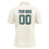 Custom Cream Blue Green Short-Sleeve Polo Shirt