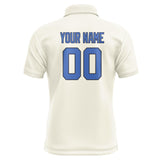 Custom Cream Sky Blue Short-Sleeve Polo Shirt