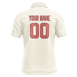Custom Cream Copper Rose Short-Sleeve Polo Shirt