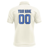 Custom Cream Sky Blue Short-Sleeve Polo Shirt