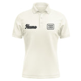 Custom Cream Black Short-Sleeve Polo Shirt