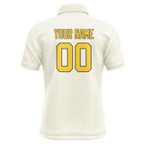 Custom Cream Gold Short-Sleeve Polo Shirt