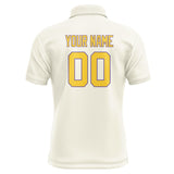 Custom Cream Gold Short-Sleeve Polo Shirt