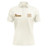 Custom Cream Khaki Short-Sleeve Polo Shirt