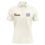 Custom Cream Purple Short-Sleeve Polo Shirt