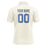 Custom Cream Sky Blue Short-Sleeve Polo Shirt
