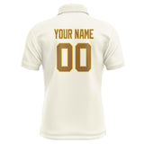 Custom Cream Khaki Short-Sleeve Polo Shirt