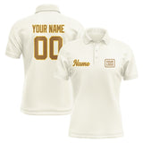 Custom Cream Khaki Short-Sleeve Polo Shirt