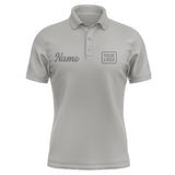 Custom Gray Dark Grey Short-Sleeve Polo Shirt