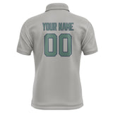 Custom Gray Blue Green Short-Sleeve Polo Shirt