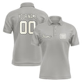 Custom Gray Cream Short-Sleeve Polo Shirt