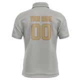 Custom Gray Light Khaki Short-Sleeve Polo Shirt