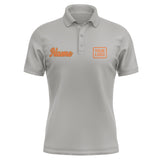 Custom Gray Orange Short-Sleeve Polo Shirt