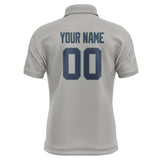 Custom Gray Blue Short-Sleeve Polo Shirt