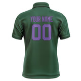 Custom Green Light Purple Short-Sleeve Polo Shirt