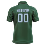 Custom Green Light Blue Short-Sleeve Polo Shirt
