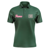 Custom Green Light Pink Short-Sleeve Polo Shirt