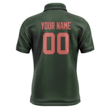 Custom Dark Green Copper Rose Short-Sleeve Polo Shirt