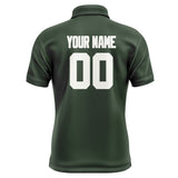 Custom Dark Green White Short-Sleeve Polo Shirt