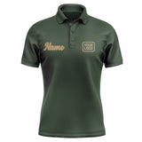 Custom Dark Green Light Khaki Short-Sleeve Polo Shirt