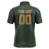 Custom Dark Green Khaki Short-Sleeve Polo Shirt