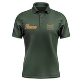 Custom Dark Green Khaki Short-Sleeve Polo Shirt