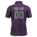 Custom Purple Dark Grey Short-Sleeve Polo Shirt