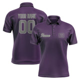 Custom Purple Dark Grey Short-Sleeve Polo Shirt