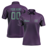 Custom Purple Blue Green Short-Sleeve Polo Shirt