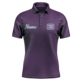 Custom Purple Light Blue Short-Sleeve Polo Shirt
