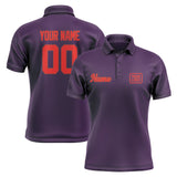 Custom Purple Orange Red Short-Sleeve Polo Shirt