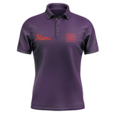 Custom Purple Red Short-Sleeve Polo Shirt