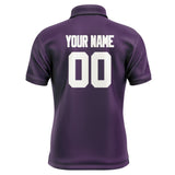 Custom Purple White Short-Sleeve Polo Shirt
