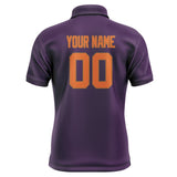 Custom Purple Orange Short-Sleeve Polo Shirt
