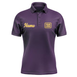 Custom Purple Gold Short-Sleeve Polo Shirt